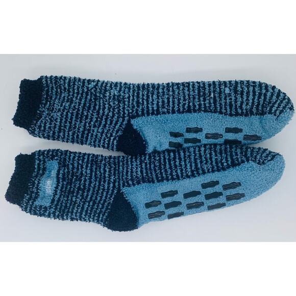 Fleece Socks Large Tupperware Non Slip Water Bottles Blue Light Dark Lined Warm - Picture 3 of 7